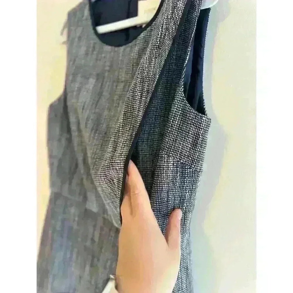 NWT J. Crew Suiting Navy Blue Tweed Double Breasted Dress Size 0 - Picture 3 of 7